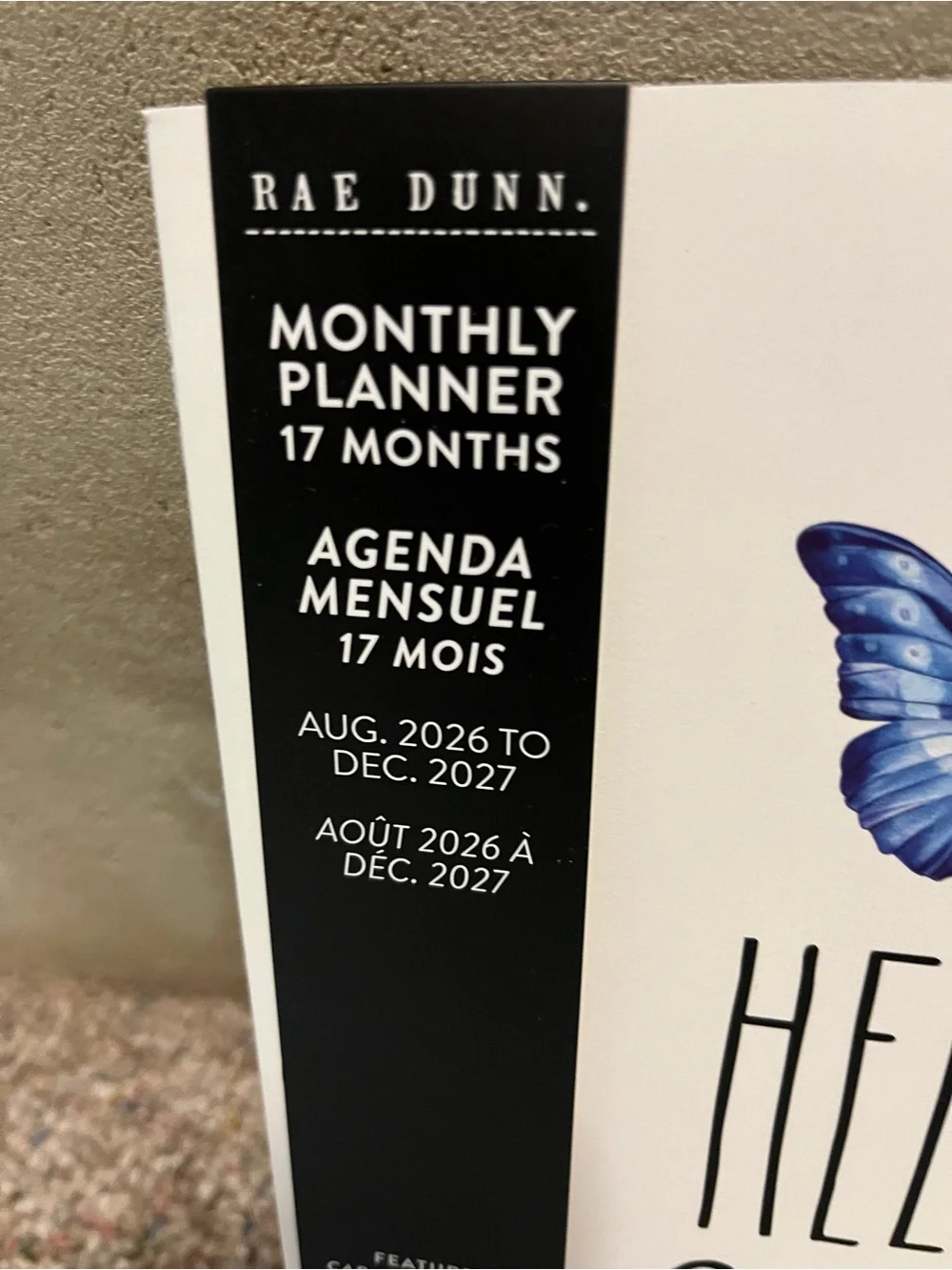 🆕 Rae Dunn HELLO 2027 Butterfly 17 Month Planner